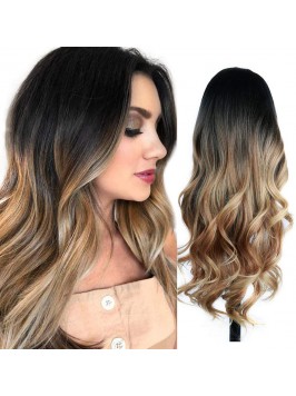 Long Middle Part Ombre Synthetic Capless Wigs