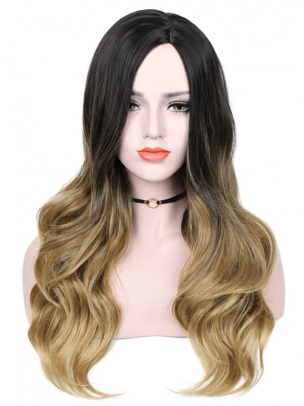 Long Middle Part Ombre Synthetic Capless Wigs