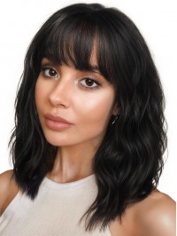 Classic 14 Inch Synthetic Wavy Bob Wig For Cosplay or Daily Life