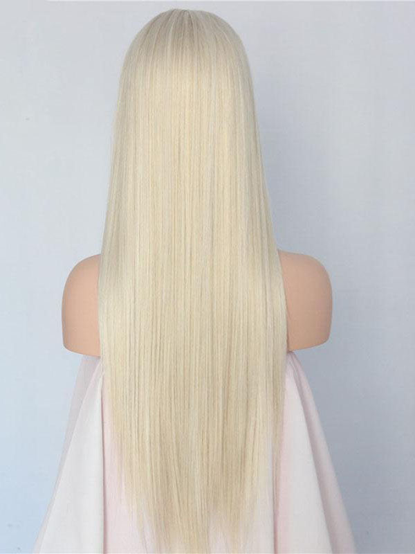 Long Straight Blonde Natural Synthetic Capless Wigs