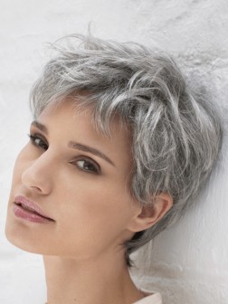 Salt And Pepper Hair Color Straigth Grey Capless Synthetic Wigs
