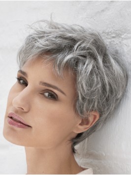 Salt And Pepper Hair Color Straigth Grey Capless S...