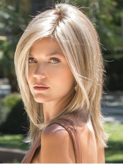 Softly 14" Capless Straight Synthetic Blonde Wigs With Bangs