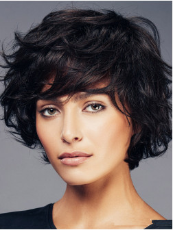 Wigs For Women Black Cropped Wavy Boycuts Wigs