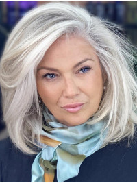 Shoulder Length 14" Straight Layered Lace Front Wigs Sale