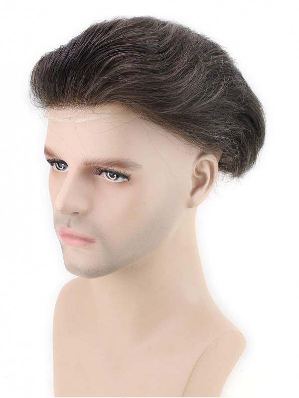 Short Straight Human Hair Men Toupee Mtoup201105