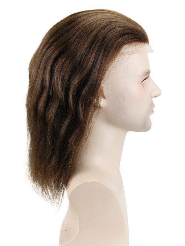 Long Straight Human Hair Men Toupee Mtoup201106