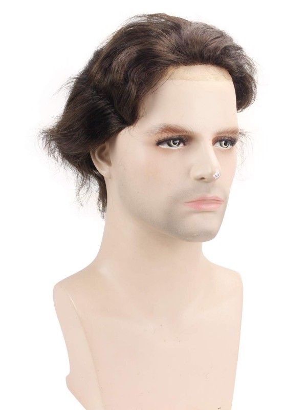 Short Straight Human Hair Men Toupee Mtoup201107