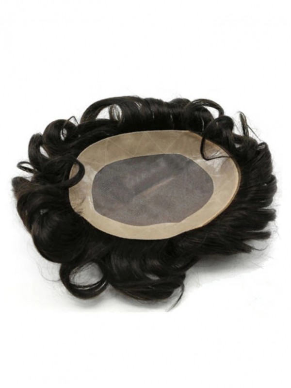 Short Straight Human Hair Men Toupee Mtoup201107