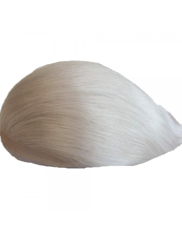 White Straight Human Hair Men Toupee For Old Men Mtoup201109