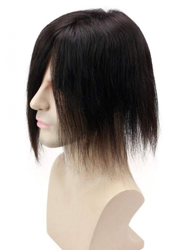 Long Straight Human Hair Men Toupee Mtoup201110