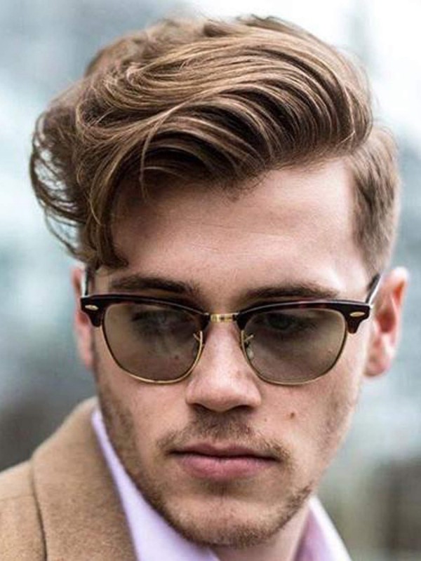 Brown Short Straight Human Hair Men Toupee Mtoup201115