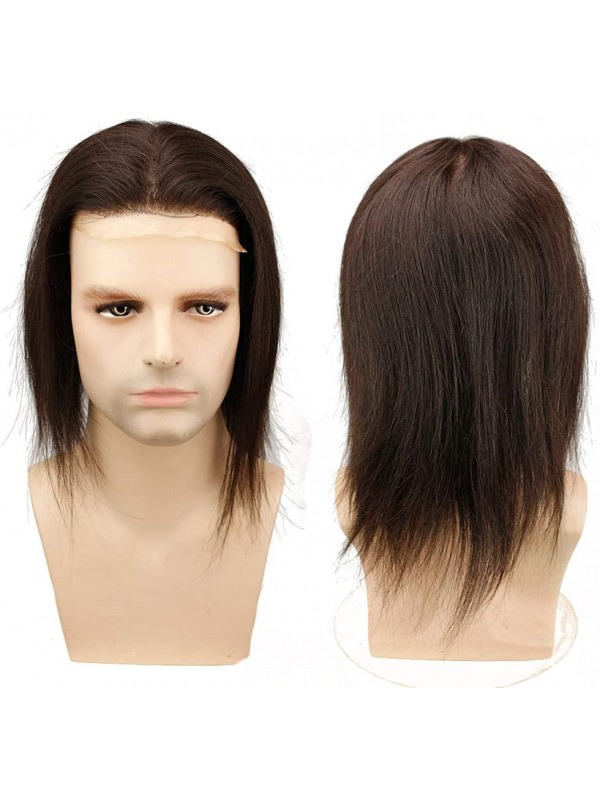 Long Wavy Human Hair Men Toupee Mtoup201116