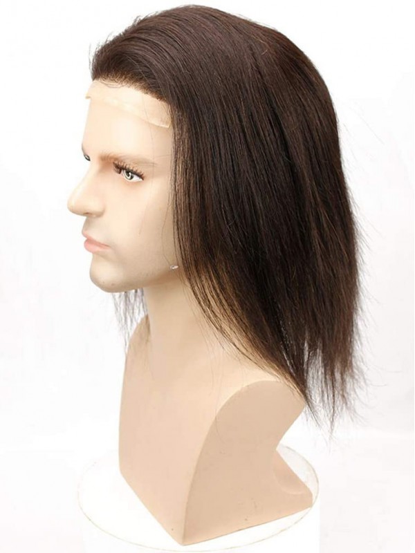 Long Wavy Human Hair Men Toupee Mtoup201116