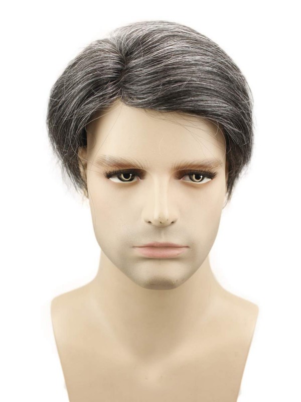 Short Straight Human Hair Men Toupee Mtoup201120