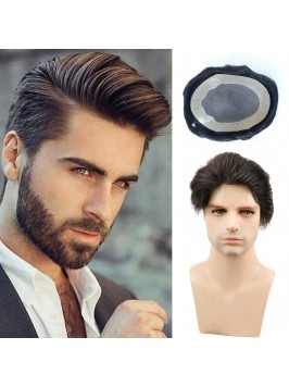 Short Straight Human Hair Men Toupee Mtoup201122