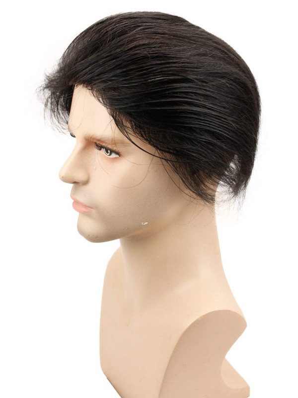 Short Straight Human Hair Men Toupee Mtoup201122