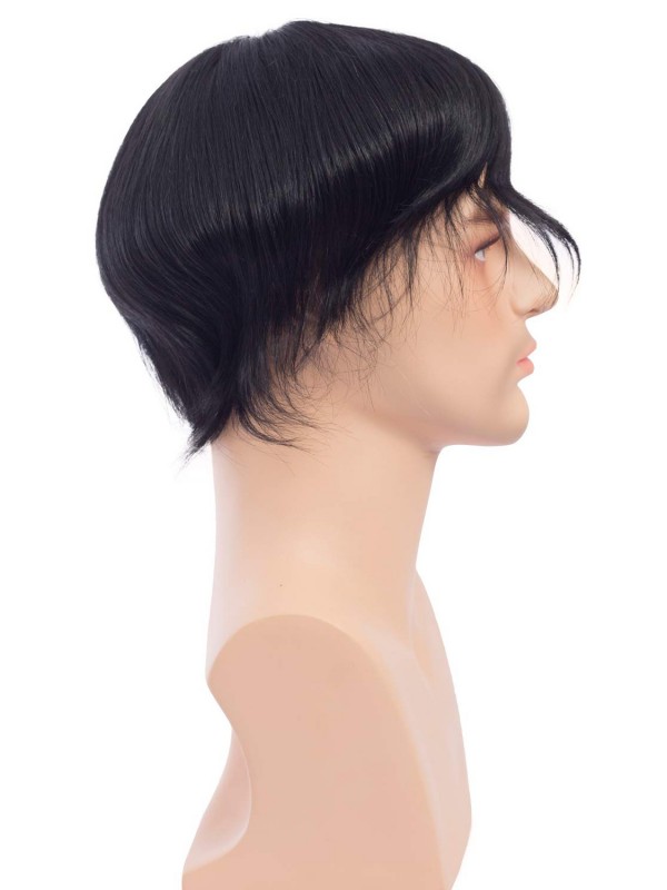 Short Straight Human Hair Men Toupee Mtoup201123