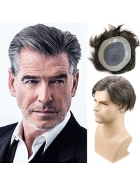 Short Straight Human Hair Men Toupee Mtoup201124