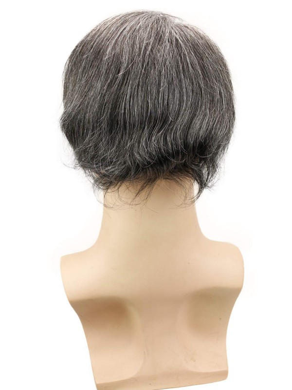 Short Straight Human Hair Men Toupee Mtoup201124