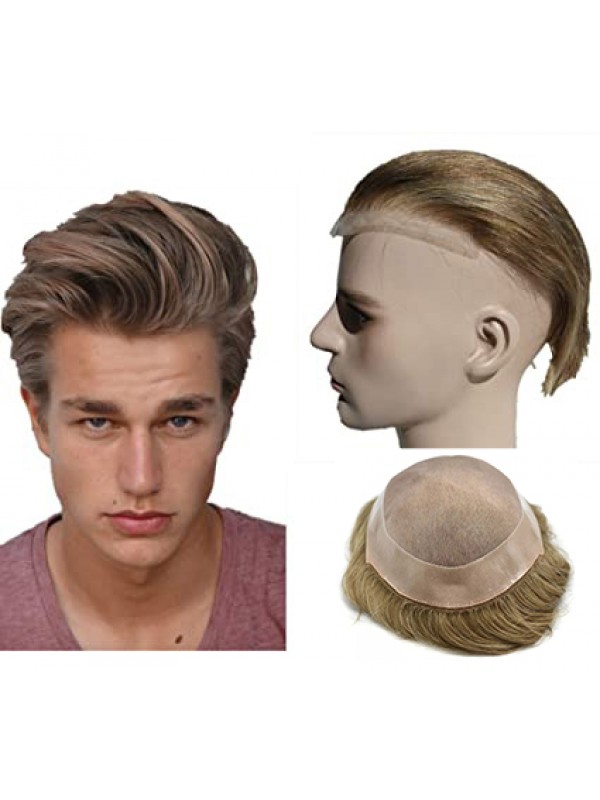 Short Straight Human Hair Men Toupee Mtoup201130