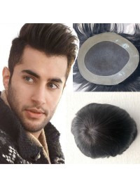 Short Straight Human Hair Men Toupee Mtoup201136