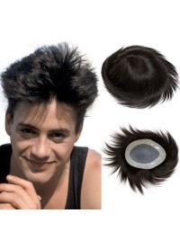 Short Straight Human Hair Men Toupee Mtoup201137