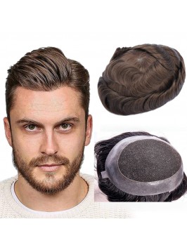 Short Straight Human Hair Men Toupee Mtoup201138