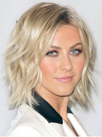 12" Capless Chin Length Remy Human Hair Wavy Julianne Hough Wigs