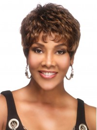 Amazing Brown Wavy Short Petite Wigs