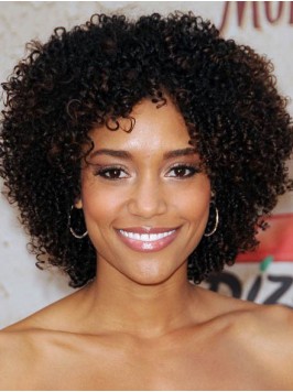 New Fashion Charm Afro Short Kinky Curly Human Hai...