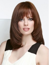 Brown Straight Shoulder Length Layered Wigs