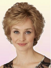 Blonde Wavy Boycut Classic Short Human Hair Wigs