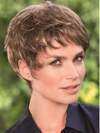 Pleasing Boycuts Wavy Short Wigs