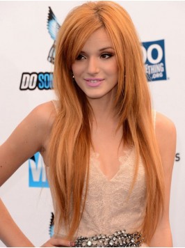 Copper Human Bella Thorne Wigs With Capless Straig...