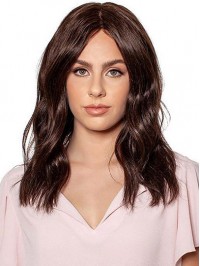 Brown Long Without Bangs Wavy Wholesale Human Hair Wigs