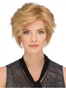 Blonde Bobs Wavy 8" Cheap Human Hair Wigs