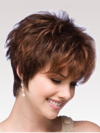 Affordable Auburn Boycuts Wavy Short Wigs