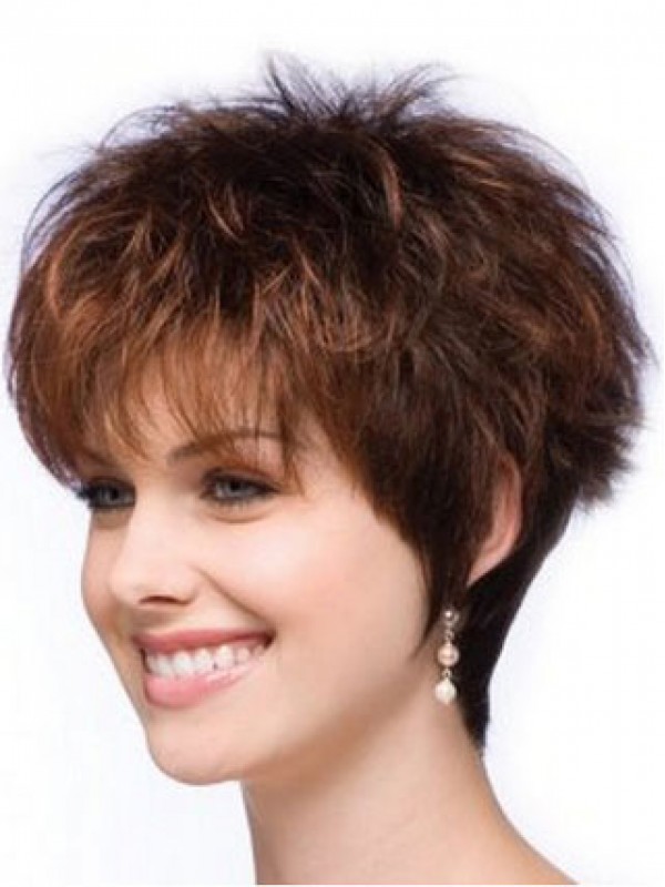 Affordable Auburn Boycuts Wavy Short Wigs