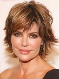 10" Capless Chin Length Synthetic Wavy Lisa Rinna Wigs