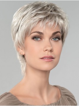 Straight Short 8" Capless Affordable Grey Wig...