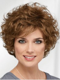 Curly Brown Short 8" Designed Classic Wigs