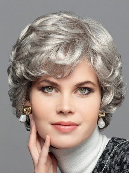 Fashion Grey Full Lace Synthetic Wigs For Ladies