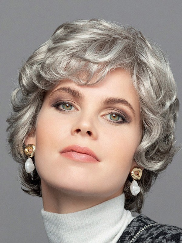 Fashion Grey Full Lace Synthetic Wigs For Ladies