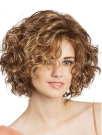 Bob Cut Curly 11" Blonde Lace Front Wigs