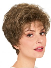 Wavy Cheap Layered Capless 8" Brown Synthetic Wigs