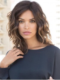 Layered 14" Chin Length Wavy Popular Medium Wigs