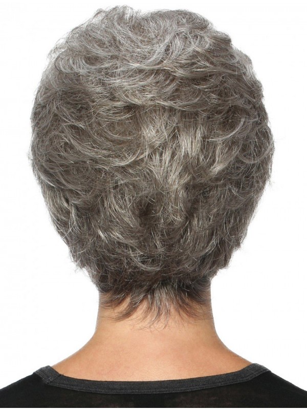 Grey Wavy 8" Capless Short Wigs