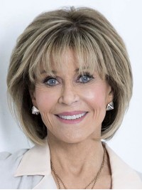 Blonde 12" Straight Bobs Chin Length Jane Fonda Wigs