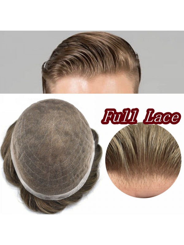 Full French Lace Hair Wig For Men Human Hair Toupee For Men